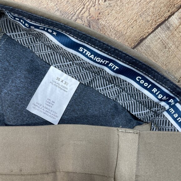 Haggar Tan Straight Fit Cool Right Performance Flex Pants size 36 x 30 - Picture 3 of 4
